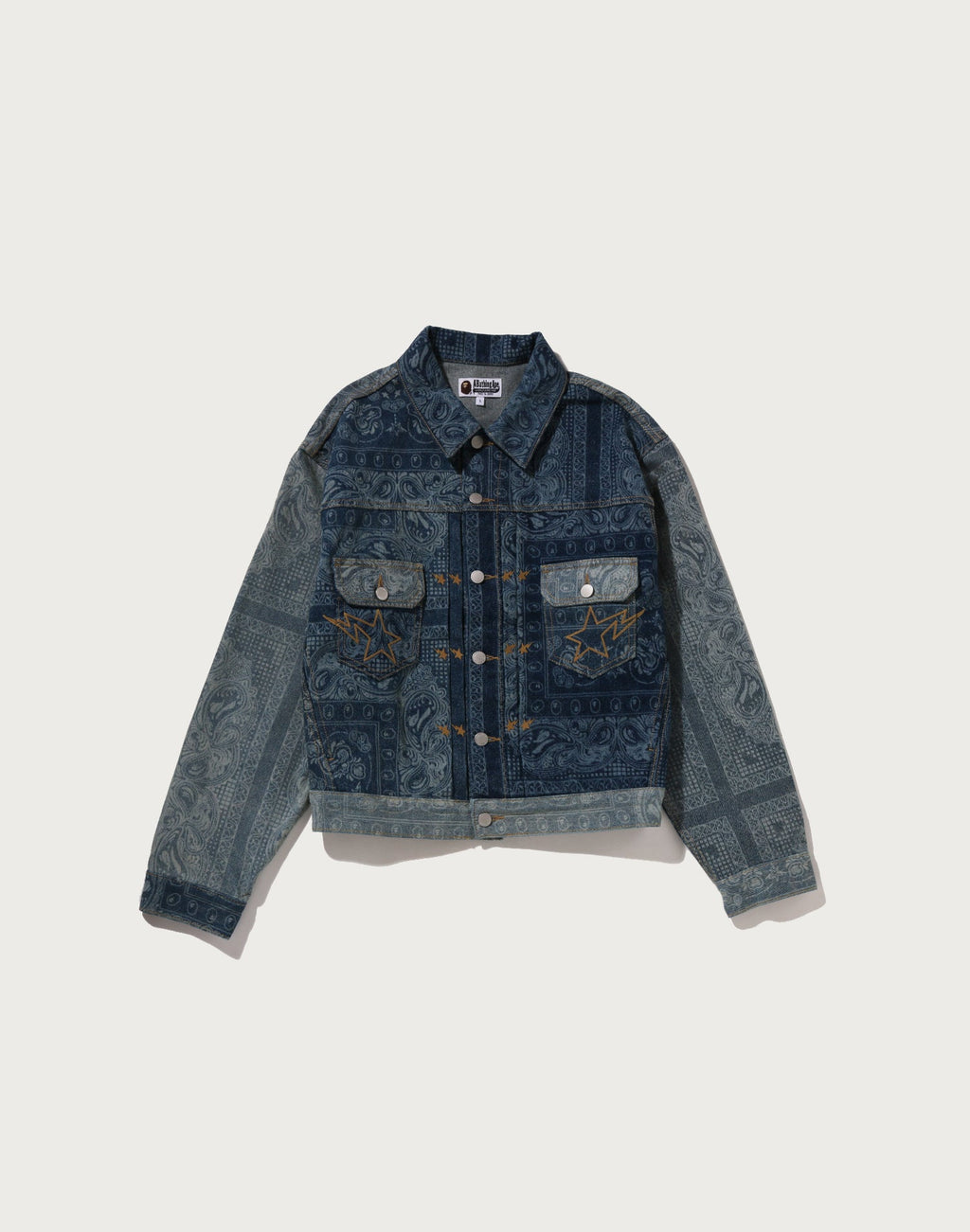PAISLEY PATTERN DENIM TRUCKER JACKET MENS