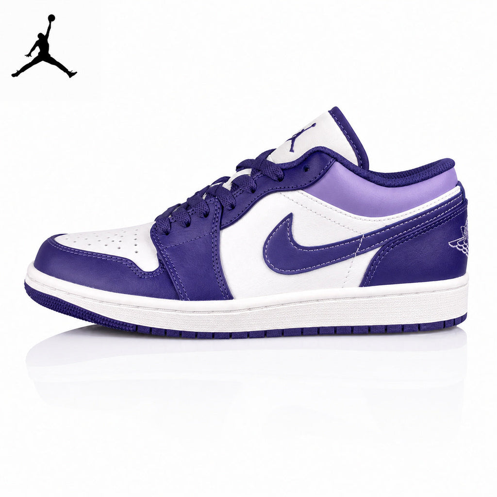 Air Jordan 1 Low White/Purple 553558-515 Unisex Sneakers