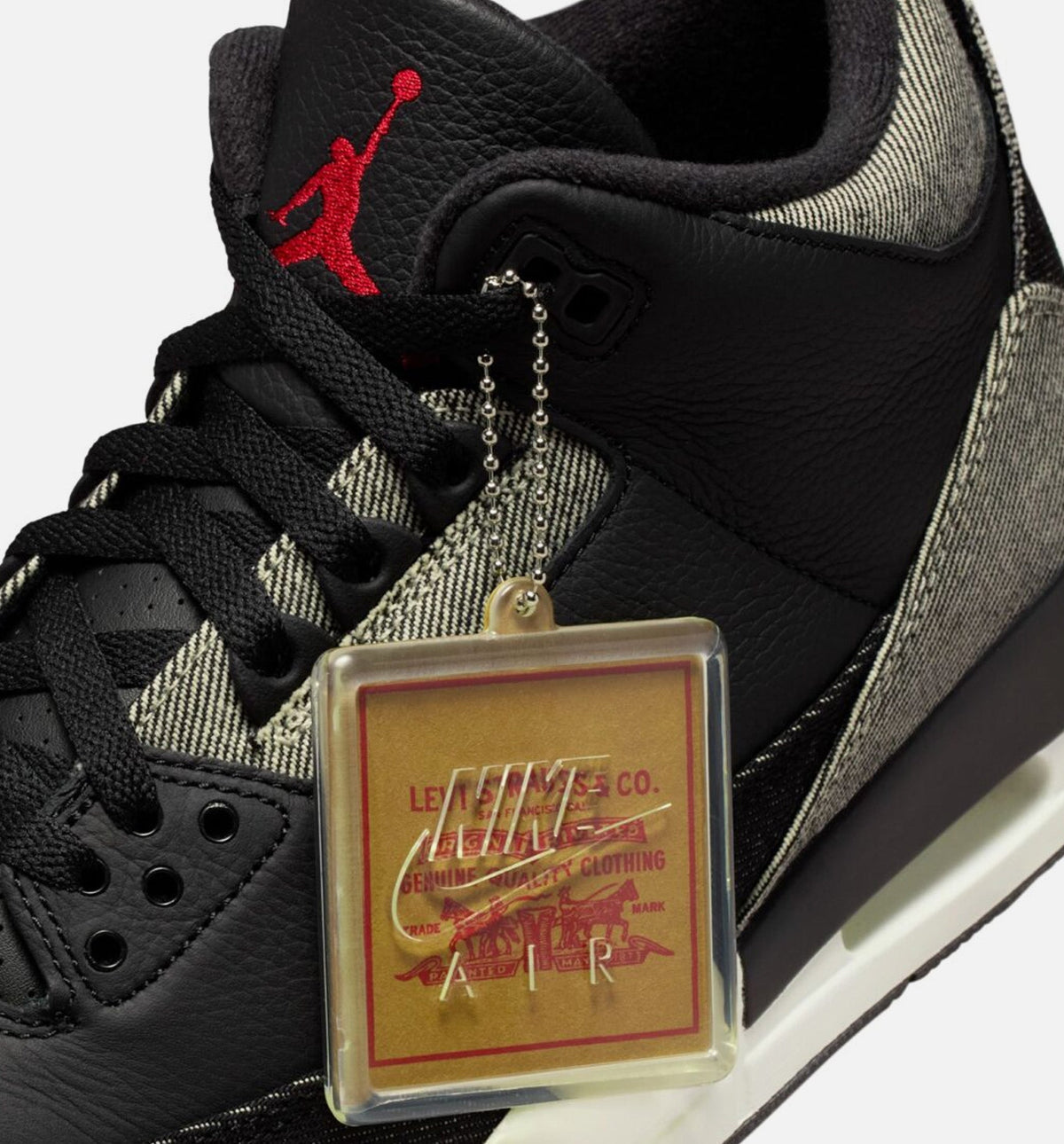 Air Jordan 3 x Levi's Black and White Men's Sneakers