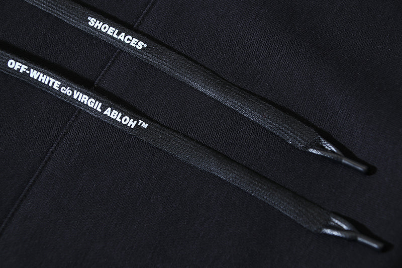 OFF-WHITE Black Hoodie with Crystal Print