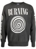 SAINT MXXXXXX slogan-print distressed-finish sweatshirt