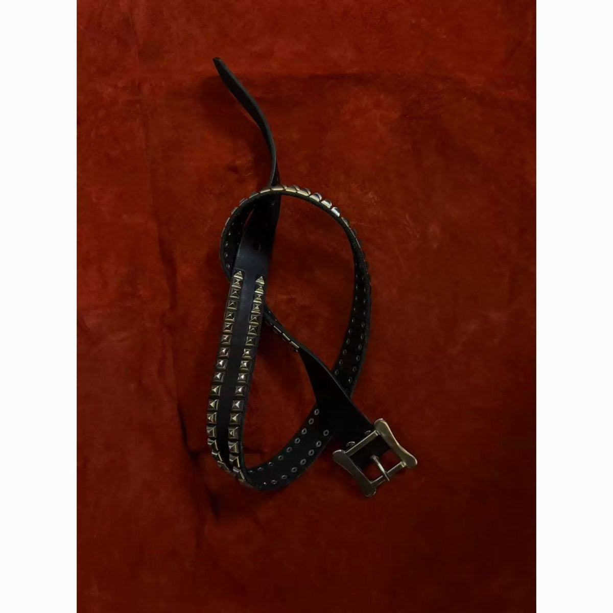 Vintage Punk Studded Leather Belt Single Prong Buckle Unisex