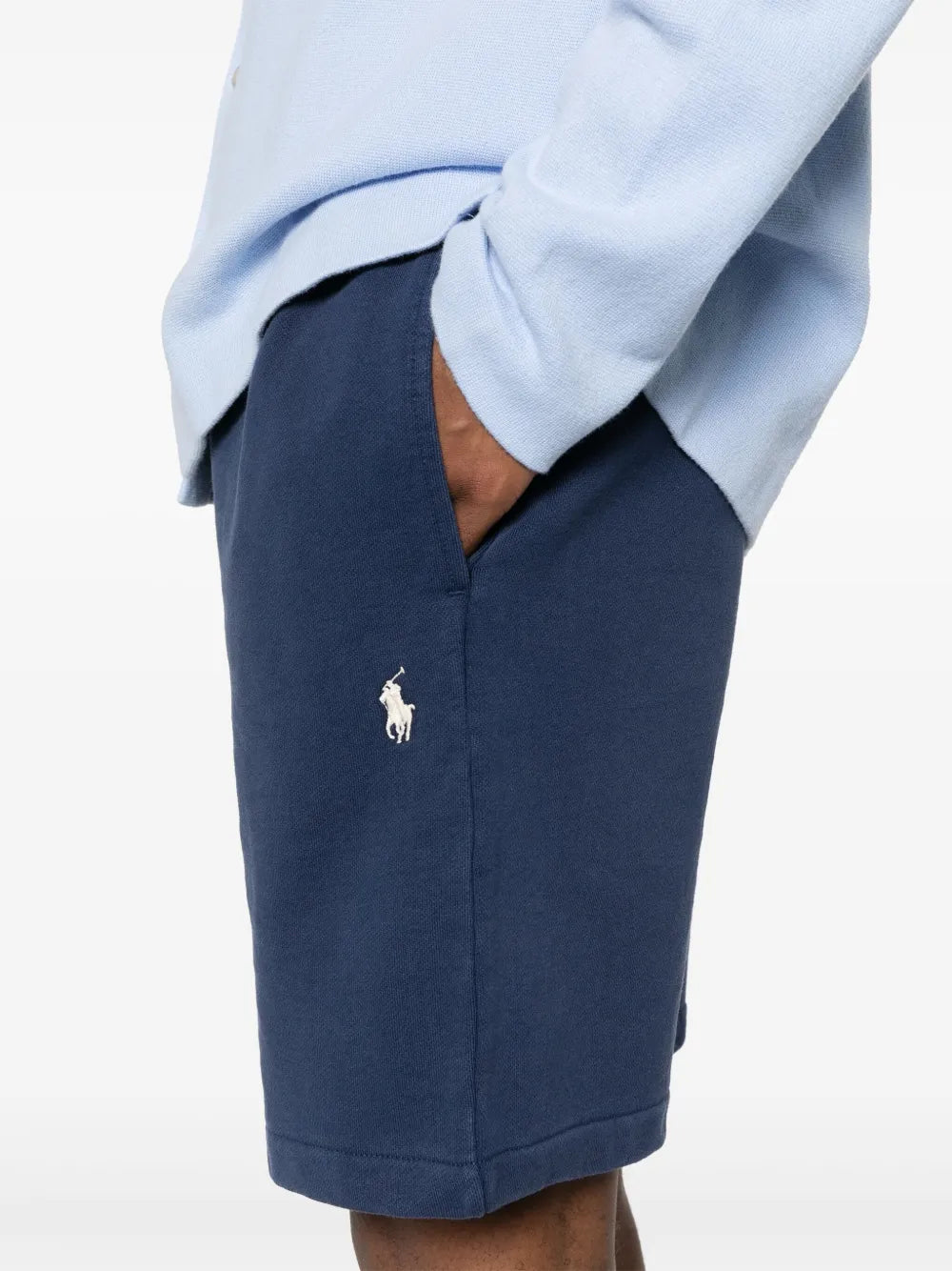 RALPH LAUREN Logo Embroidered Drawstring Shorts Navy