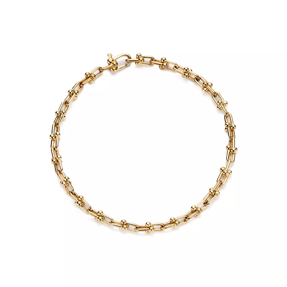 TIFFANY HARDWEAR MICRO LINK 44 MOTIF GOLD BRACELET