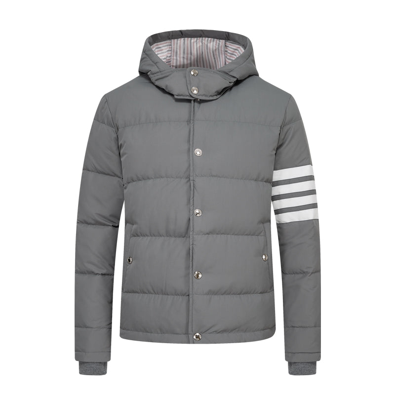 Hooded Wool Jacket - 80% Pure Wool - Signature Grosgrain Detail | Thom Browne