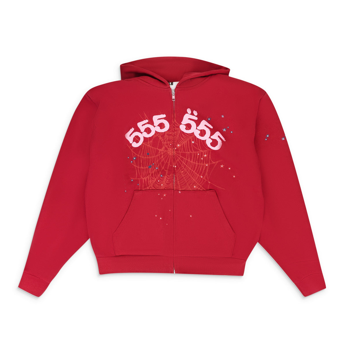 Red Angel Number Zip Hoodie