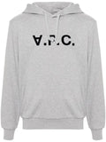 A.P.C. flocked-logo cotton hoodie