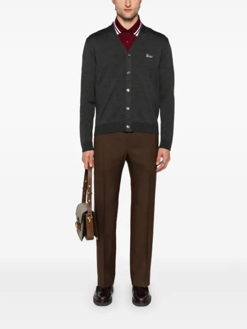 Gucci logo-embroidered wool cardigan