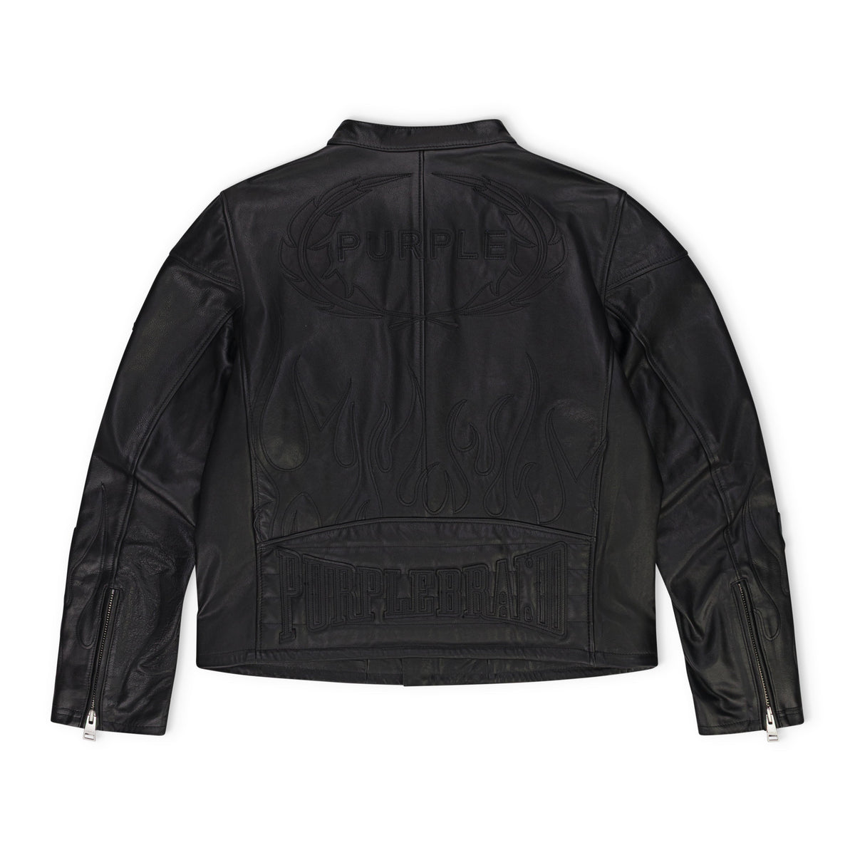 Black Leather Zip Moto Jacket