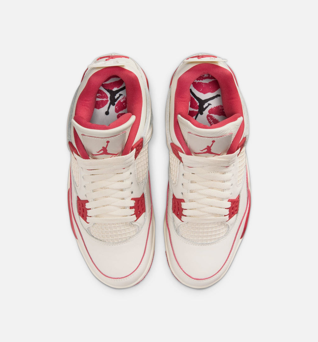 Air Jordan 4 Retro 'Valentine's Day' - Women's Lifestyle Sneaker (Pale Ivory/Sierra Red/Tough Red)