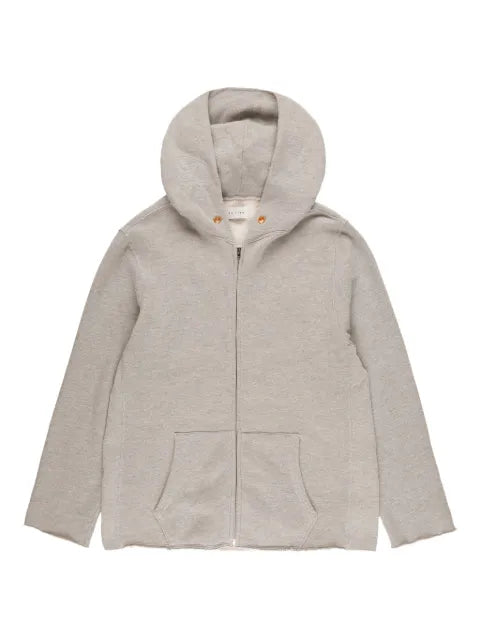 Les Tien raw-edge front-zip hoodie