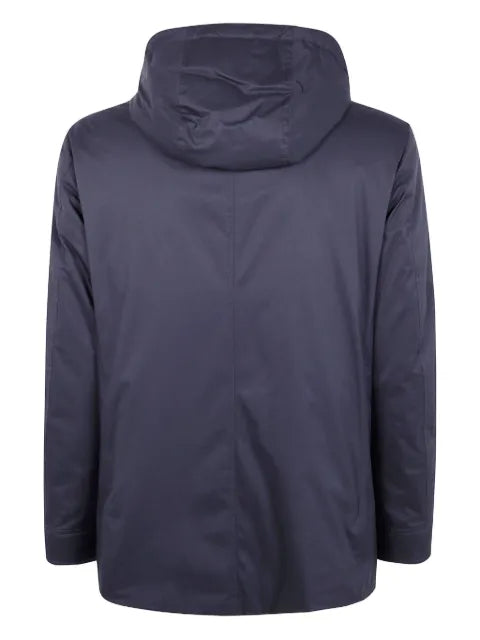 Moorer hooded zip-fastening jacket