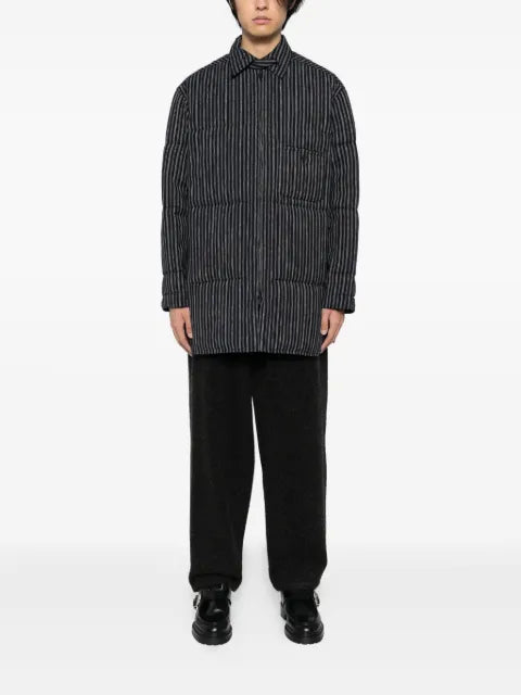 Yohji Yamamoto stripe-printed coat