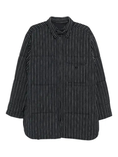 Yohji Yamamoto stripe-printed coat