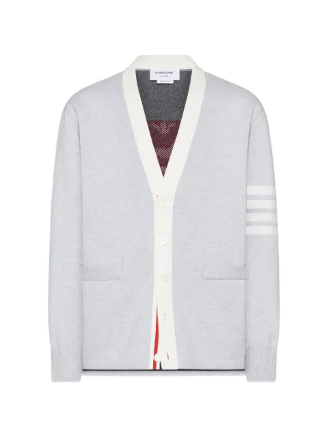 Thom Browne crest intarsia jacquard 4-Bar rugby fit cardigan