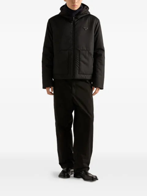 Prada hooded patch-pocket jacket