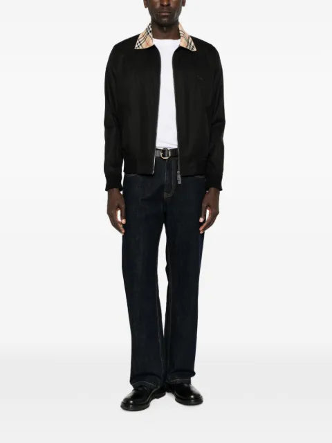 Burberry Check-collar Harrington bomber jacket