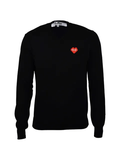 Comme Des Garçons Play V-neck heart sweater
