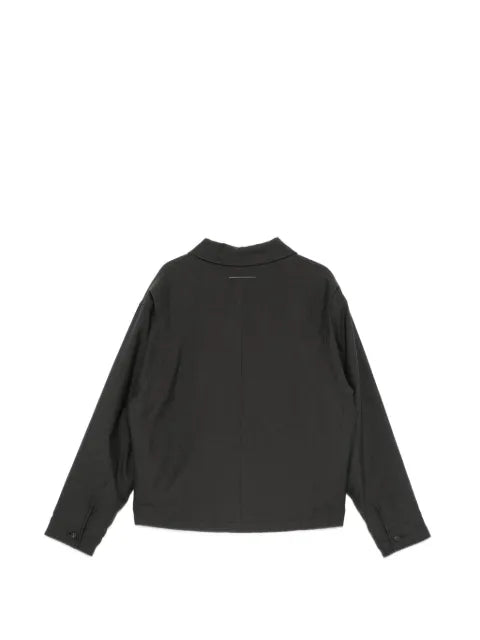 MM6 Maison Margiela logo-embroidered concealed-fastening jacket