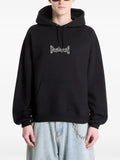 WASTED snake-print logo-embroidered hoodie
