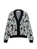 MSGM argyle-patterned brushed-finish cardigan
