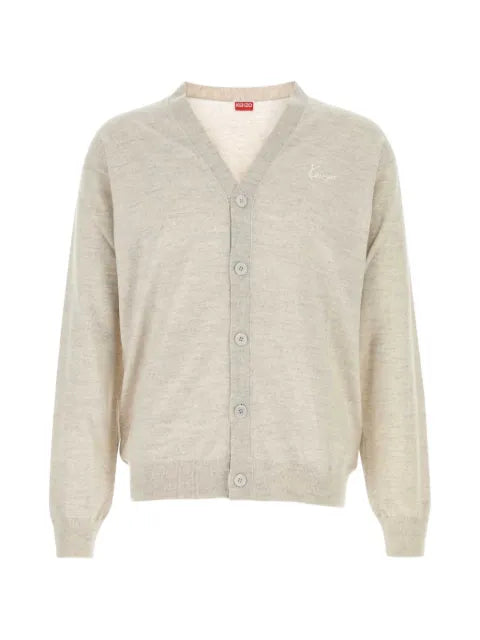 Kenzo embroidered-logo wool cardigan