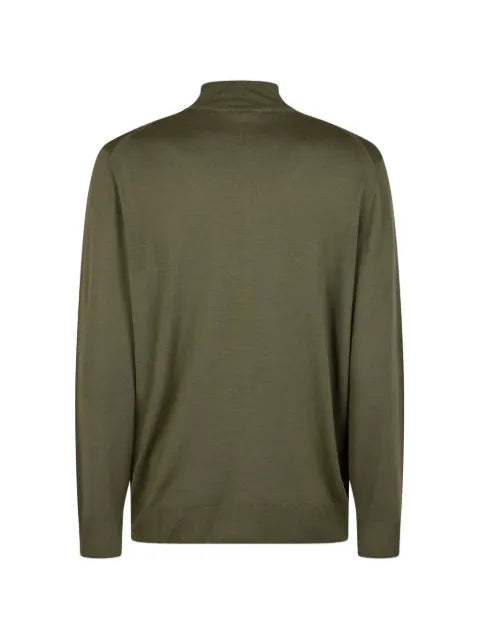 Canali half-zip ribbed-trim sweater