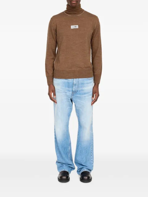 MM6 Maison Margiela logo-patch roll-neck sweater
