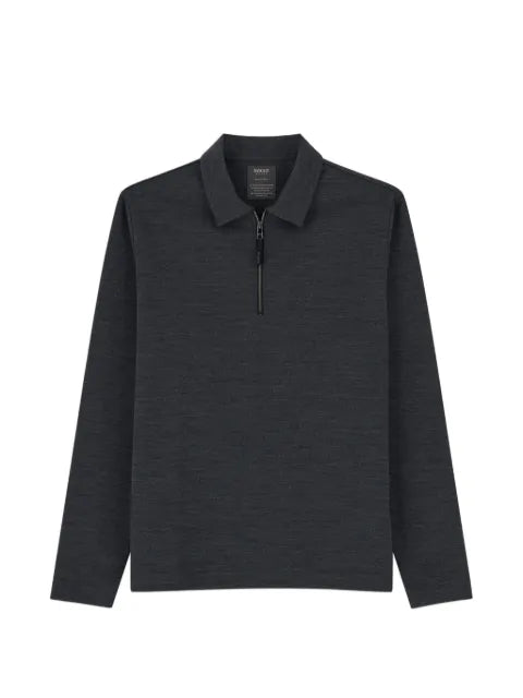 Boggi Milano quarter-zip sweatshirt in WOOLTECH wool blend diagonal