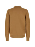 BOSS knitted cotton sweater with johnny collar
