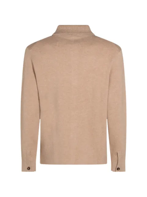 Canali spread-collar chest-pocket cardigan