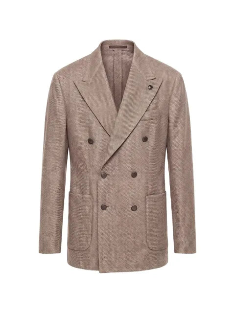 Peserico double-breasted herringbone blazer