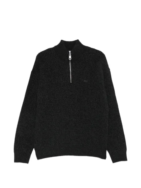Lacoste quarter-zip waffle-knit sweater