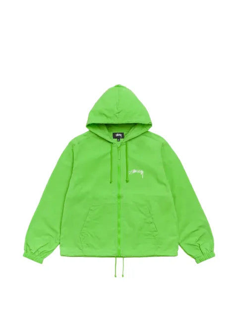 Stüssy logo-print zip-up hooded jacket