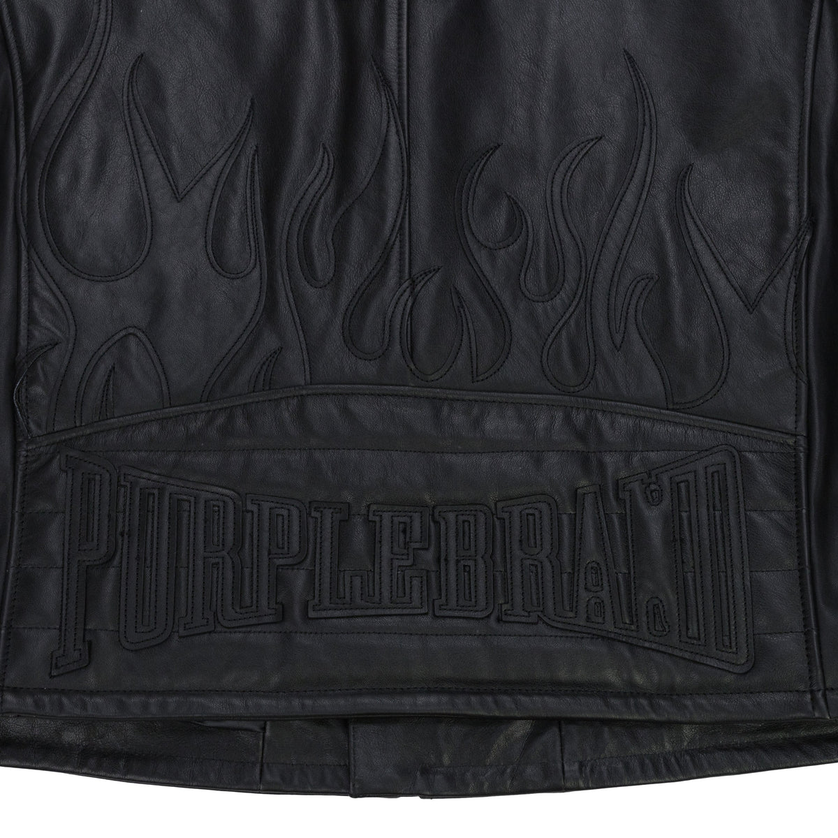 Black Leather Zip Moto Jacket