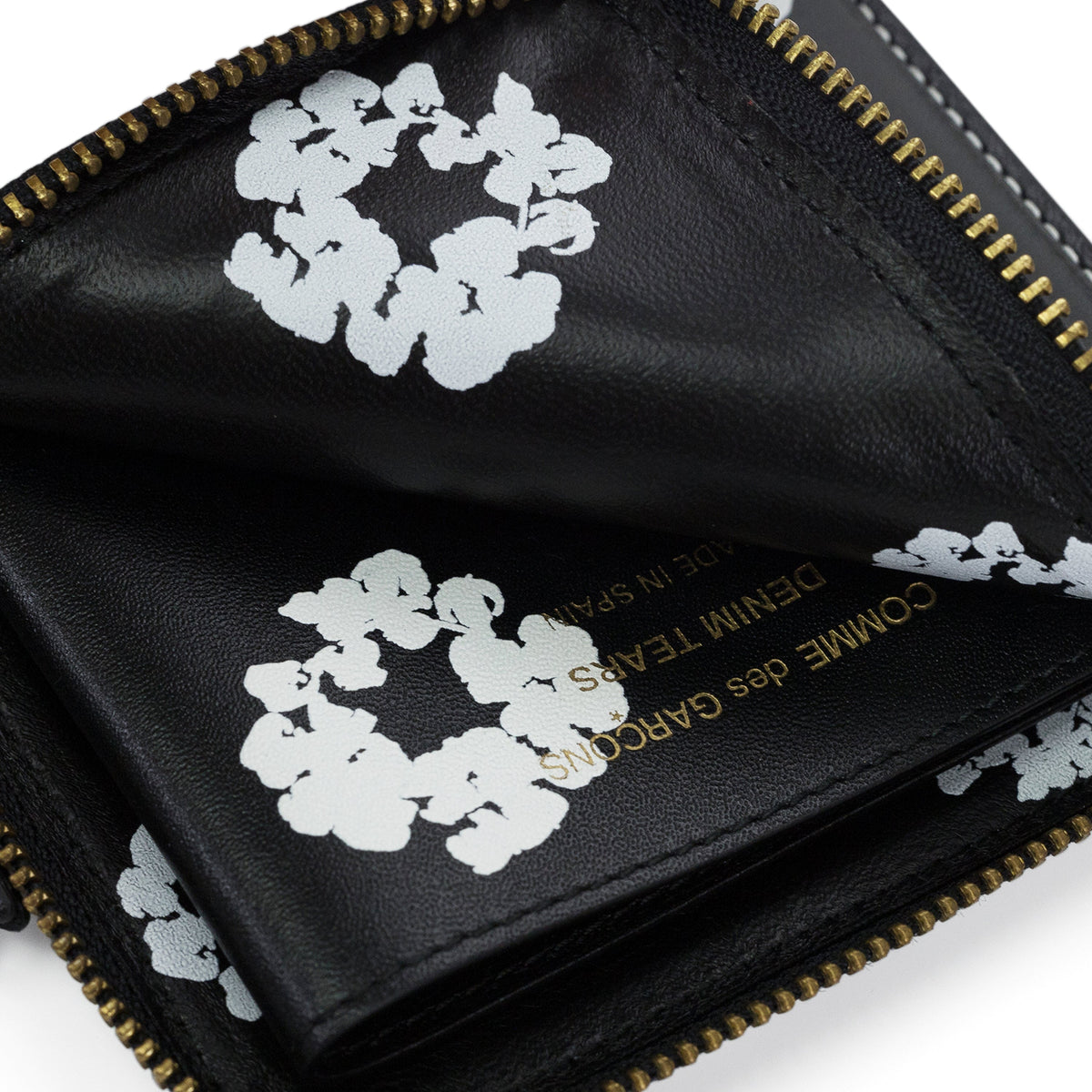 Black Cotton Wreath Wallet