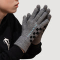 Men's Yarn Winter Battery Bike Cycling Windproof Warm Touch Screen Trendy Korean Style Thick Point Knitted Gloves