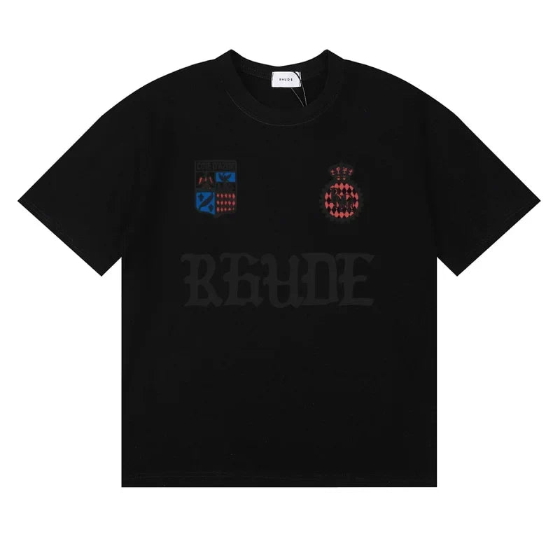 Rhude Gothic Crest Badge Logo Oversized Tee Black