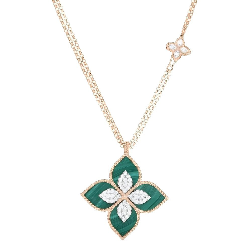 Roberto Coin Style Four-Leaf Clover Cubic Zirconia Necklace