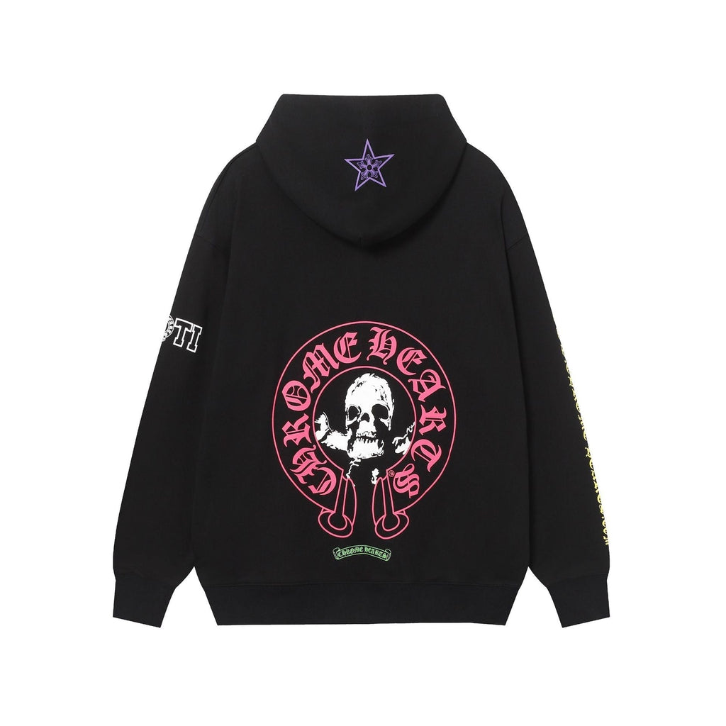 Chrome Heart Hoodie Crowe CH Red Skull Horseshoe Cross Sweater