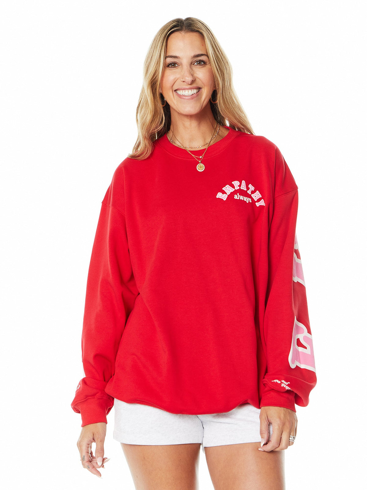 EMPATHY ALWAYS RED CREWNECK