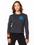 BLACK RAW HEM LONG SLEEVE