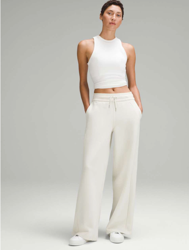 Scuba Mid-Rise Wide-Leg Pant *Waffle