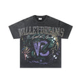 VALE USA Rhinestone Graphic Washed Black T-Shirt