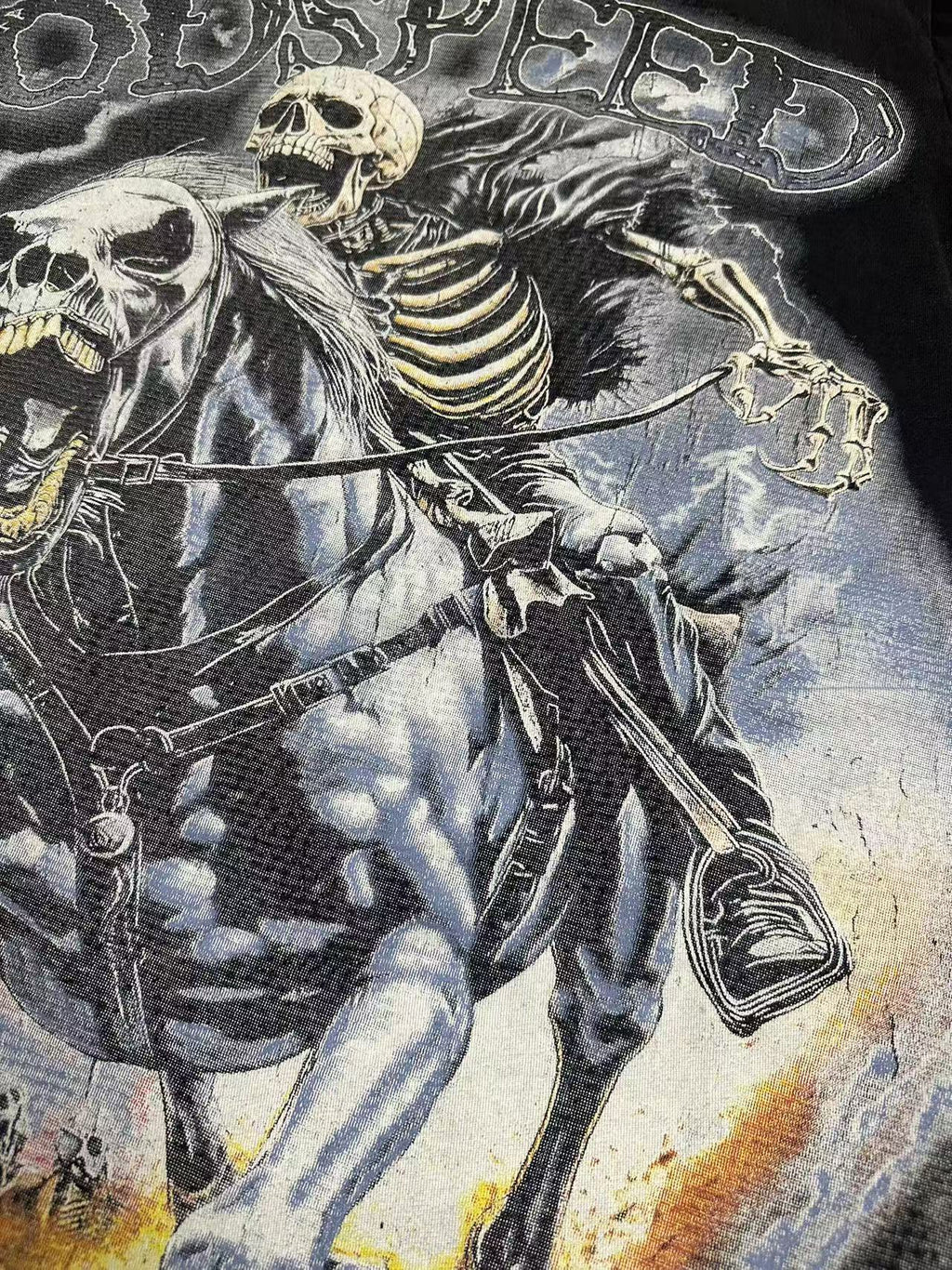 Godspeed Skeleton Horse Washed Black Graphic T-Shirt