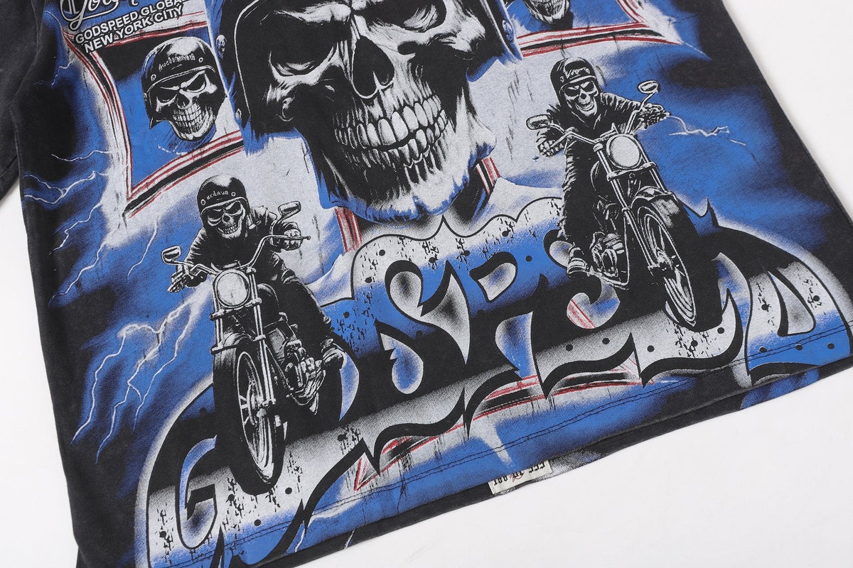 Godspeed Born to Raise Hell Distressed Graphic T-Shirt