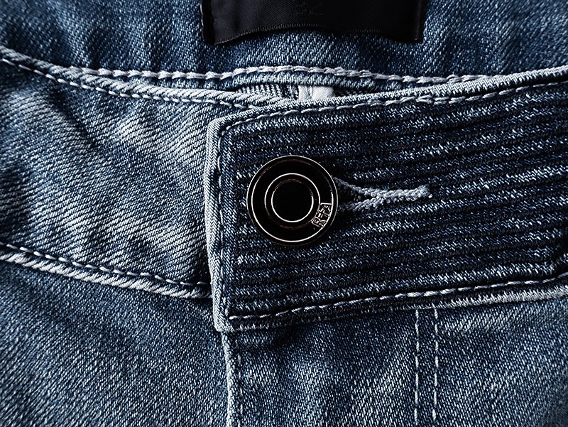 R+A Light Blue Paint-Splatter Patchwork Jeans