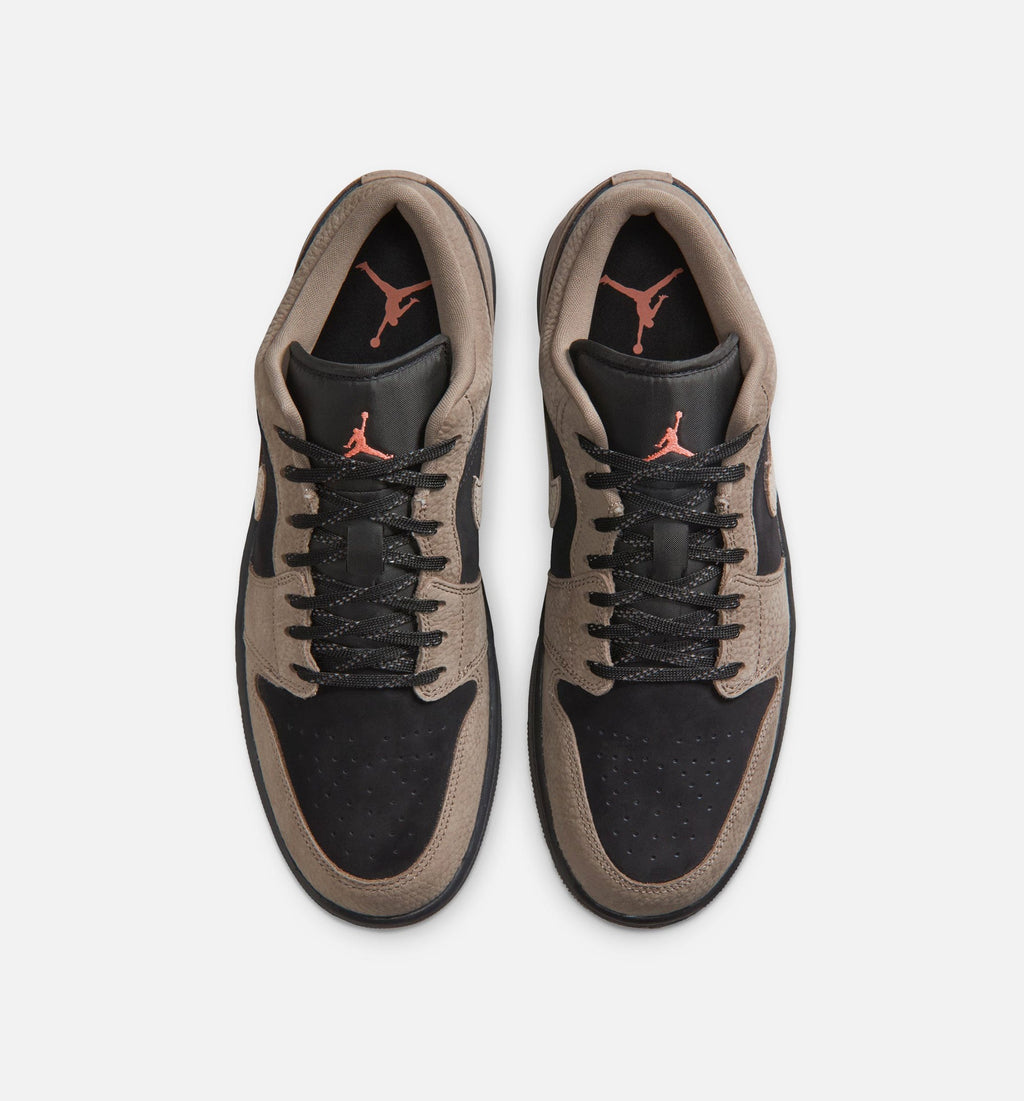 Air Jordan 1 Low SE Men's Sneakers | Black/Olive Grey/Light Wild Mango