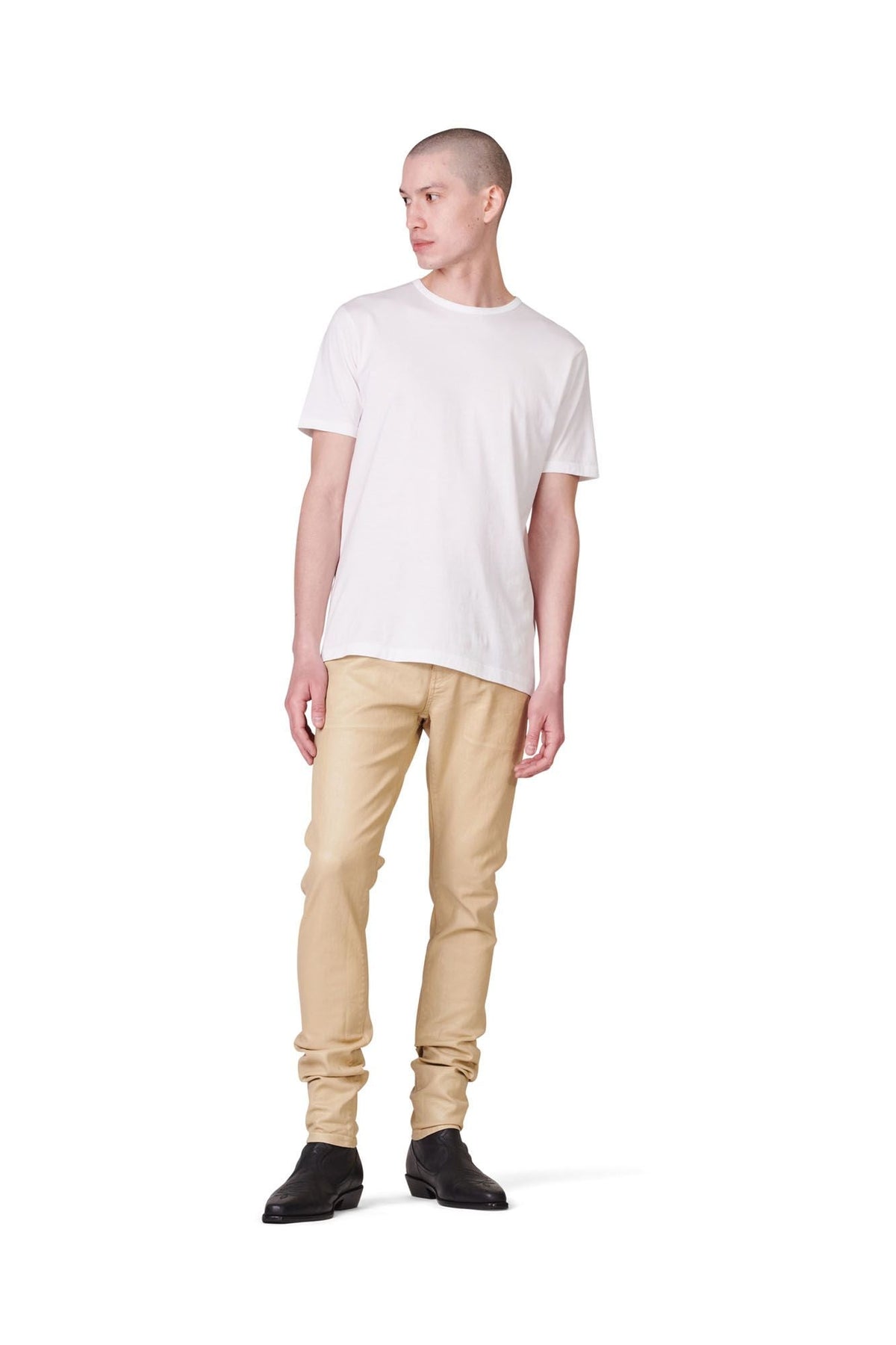 P001 LOW RISE SKINNY JEAN - Leathered Ecru