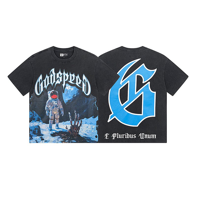 Godspeed Astronaut Moon Graphic T-Shirt